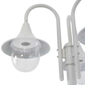 Zahradní sloupová lampa 3 ramena E27 220 cm hliník bílá - obrázek 4