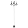 vidaXL aialatern, E27 220 cm, alumiinium, kolme laternaga, pronks