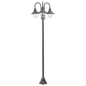 vidaXL aialatern, E27 220 cm, alumiinium, kolme laternaga, pronks