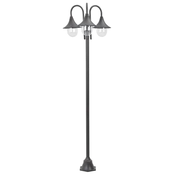 vidaXL aialatern, E27 220 cm, alumiinium, kolme laternaga, pronks