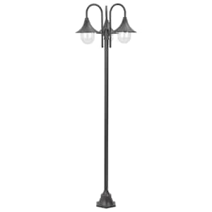 Zahradní sloupová lampa 3 ramena E27 220 cm hliník bronzová - obrázek 2