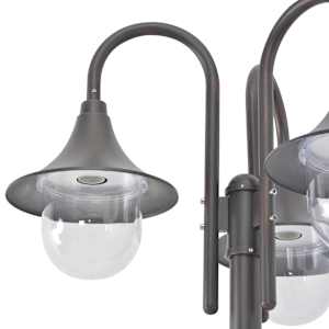 Zahradní sloupová lampa 3 ramena E27 220 cm hliník bronzová - obrázek 4