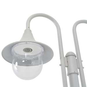 Zahradní sloupová lampa 2 ramena E27 220 cm hliník bílá - obrázek 3