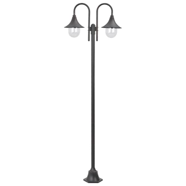 vidaXL aialatern, E27 220 cm, alumiinium, kahe laternaga, pronks
