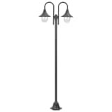 vidaXL Lampione da Giardino E27 220 cm in Alluminio 2 Lampade Bronzo