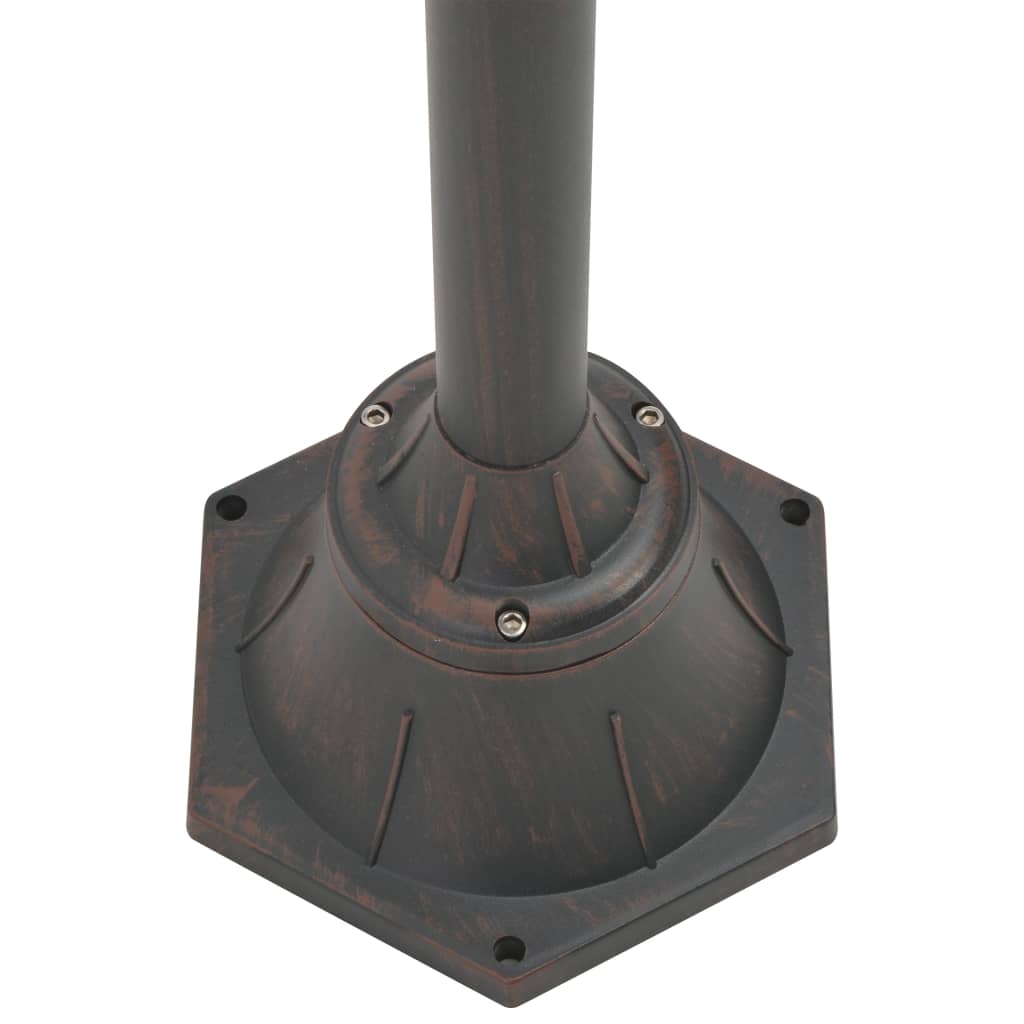  Záhradná stĺpová lampa E27 220 cm hliníková 2-lampáše bronzová