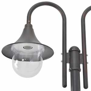 Zahradní sloupová lampa 2 ramena E27 220 cm hliník bronzová - obrázek 2