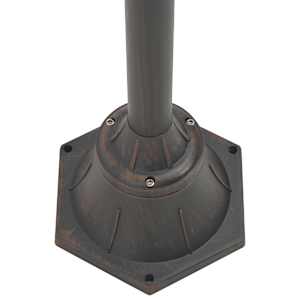 Zahradní sloupová lampa 2 ramena E27 220 cm hliník bronzová - obrázek 4