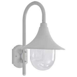 Zahradní nástěnná lampa E27 42 cm hliníková bílá