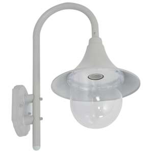 Zahradní nástěnná lampa E27 42 cm hliníková bílá - obrázek 3