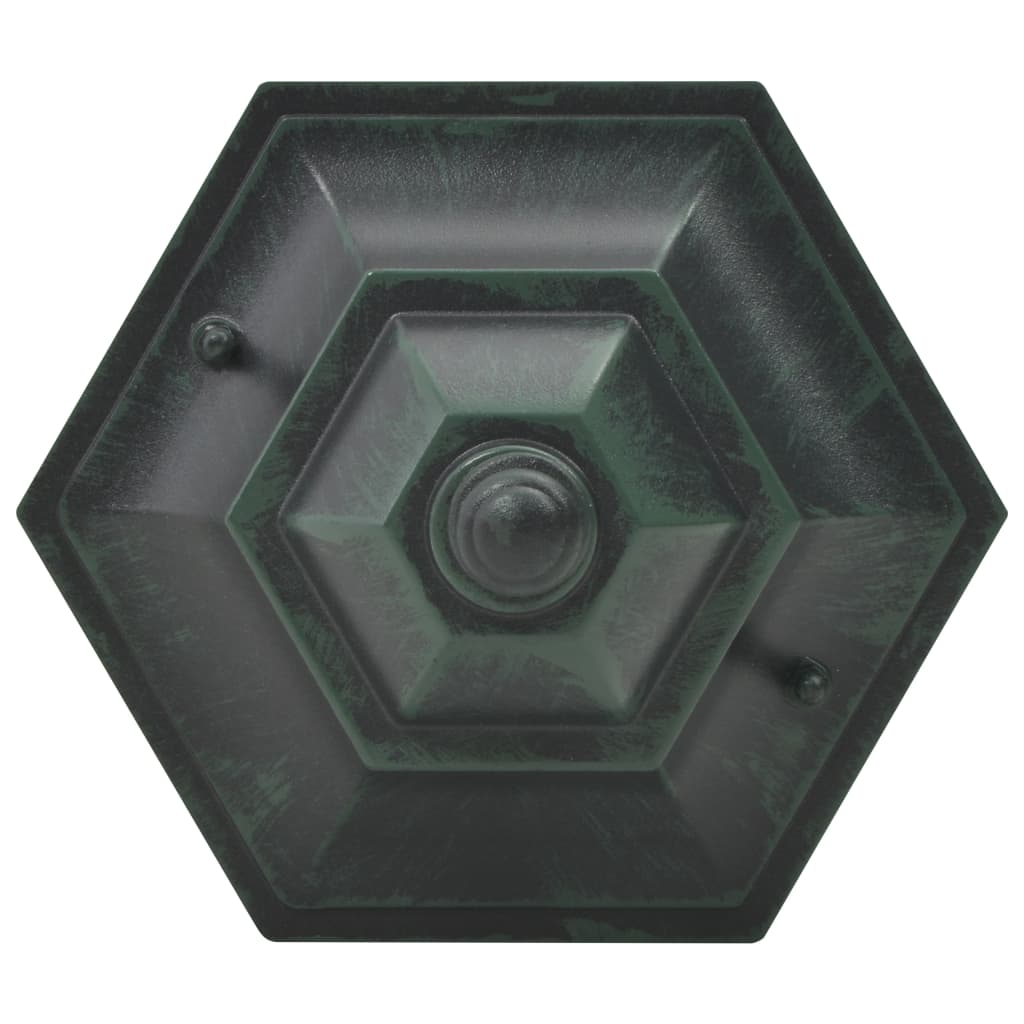 6 db sötétzöld alumínium kerti állólámpa, E27, 110 cm 