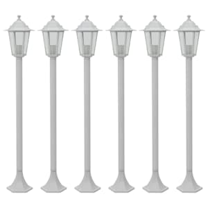 vidaXL aialaternad, 6 tk, E27 110 cm, alumiinium, valge
