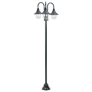 vidaXL aialatern E27 220 cm, alumiinium, kolme laternaga, tumeroheline