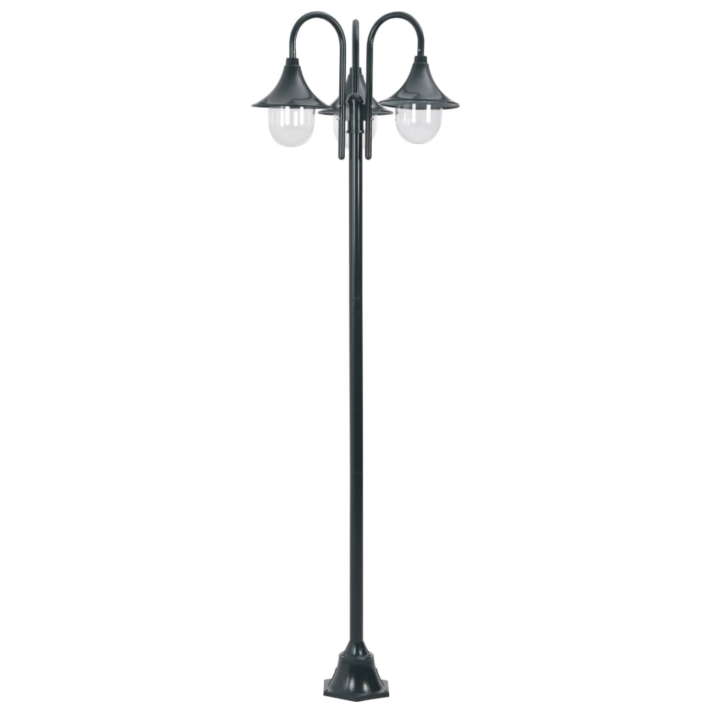 

vidaXL Paalverlichting tuin E27 220 cm aluminium donkergroen 3-delig