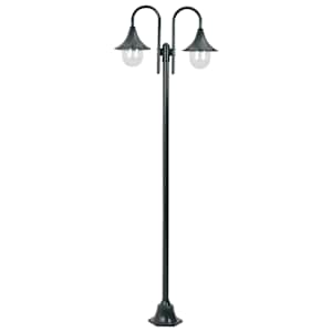 vidaXL aialatern, E27 220 cm, alumiinium, kahe laternaga, tumeroheline
