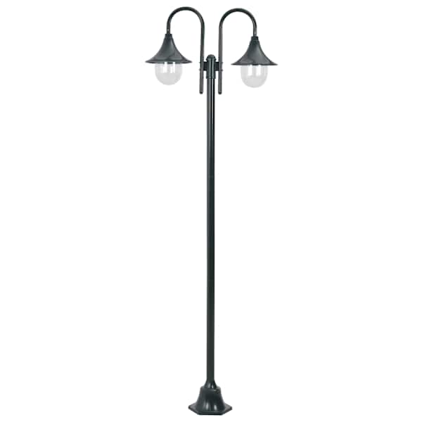 vidaXL aialatern, E27 220 cm, alumiinium, kahe laternaga, tumeroheline