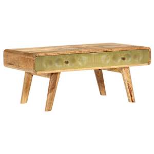 Klubska mizica iz trdnega mangovega lesa 90x50x40 cm