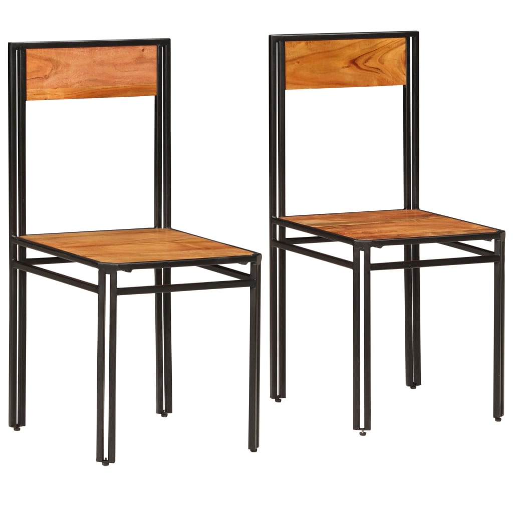 vidaXL Esszimmerstühle 2 Stk. Akazien-Massivholz