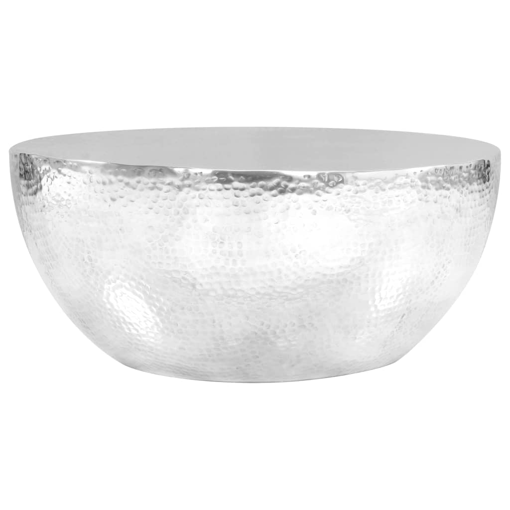 vidaXL Sohvapöytä vasaroitu alumiini 70×30 cm hopea