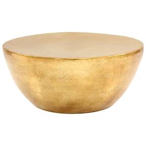 Klubska mizica iz sploščenega aluminija 70x30 cm medeninasta