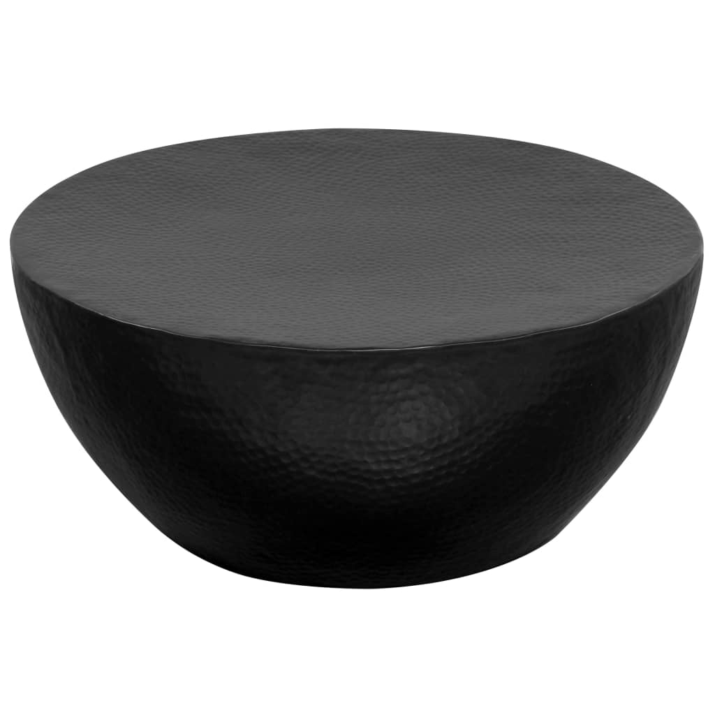 vidaXL Coffee Table Hammered Aluminium 70x30 cm Black