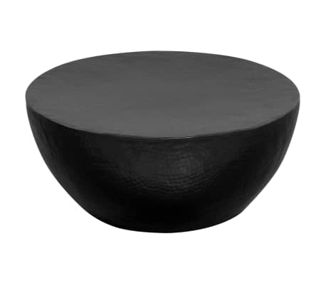 vidaXL Măsuță de cafea, negru, 70 x 30 cm, aluminiu bătut cu ciocanul