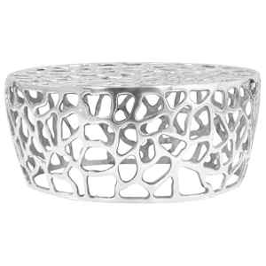 Klubska mizica iz litega aluminija 70x30 cm srebrna