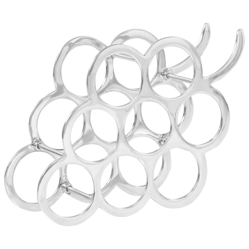 vidaXL Wijnrek 50x15x34 cm massief aluminium zilverkleurig vidaXL Wijnrek 50x15x34 cm massief aluminium zilverkleurig