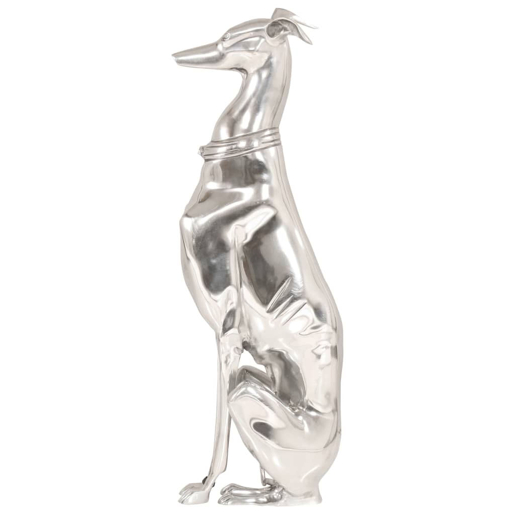 vidaXL Jachthond beeld 25x17x67 cm massief aluminium zilver