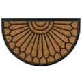 vidaXL Tapete de porta fibra de coco e borracha semicircular 45x75 cm