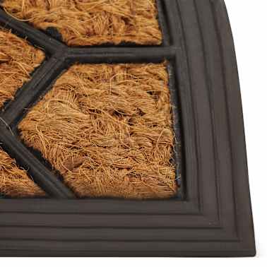 vidaXL Tapete de porta fibra de coco e borracha semicircular 45x75 cm[3/3]