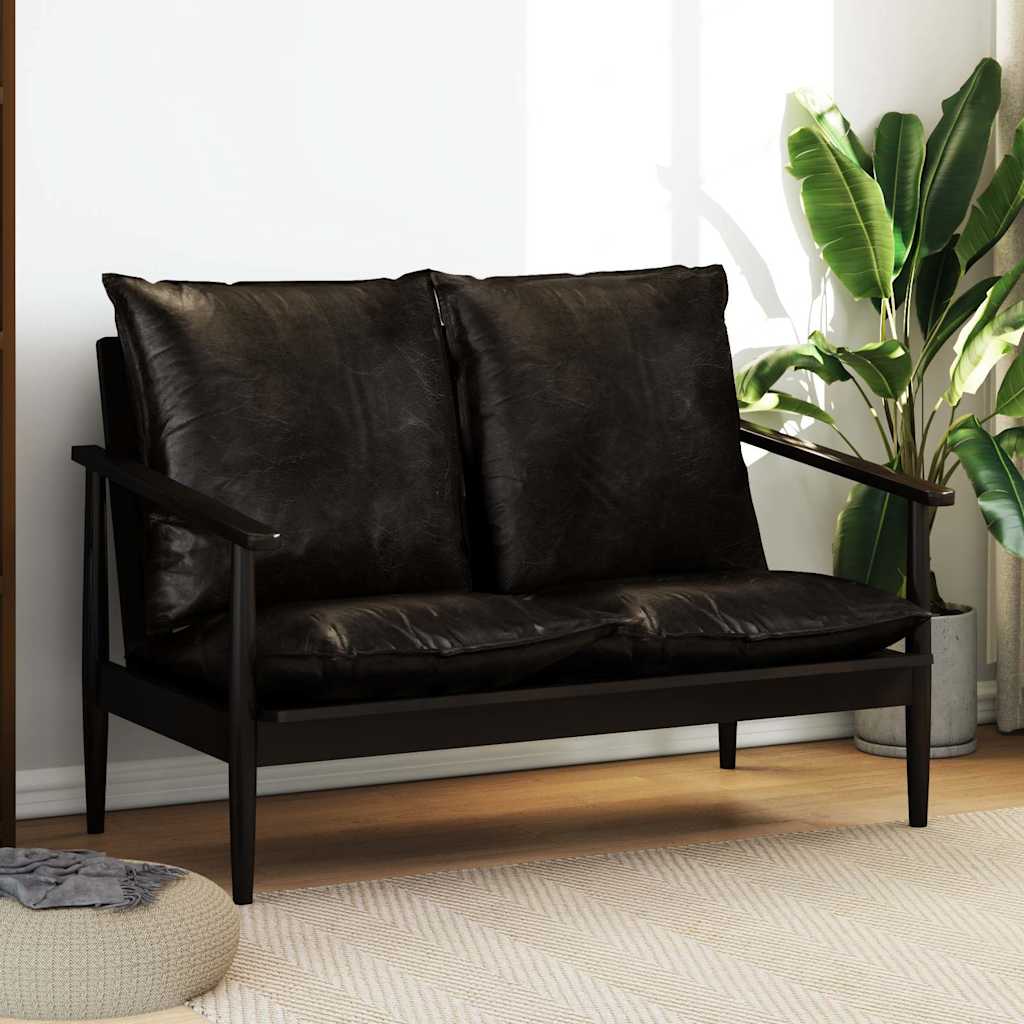 kahekohaline diivan, nahast, akaatsiapuit, must