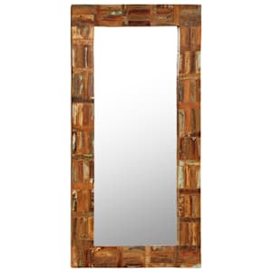 Nástěnné zrcadlo masivní recyklované dřevo 60 x 120 cm