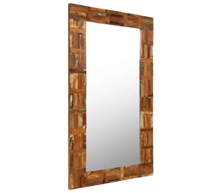 vidaXL Miroir mural Bois de récupération massif 60 x 120 cm