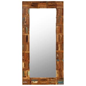 Nástěnné zrcadlo masivní recyklované dřevo 60 x 120 cm - obrázek 8
