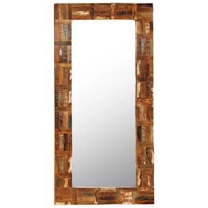 Nástěnné zrcadlo masivní recyklované dřevo 60 x 120 cm - obrázek 9