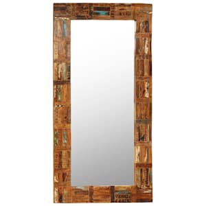 Nástěnné zrcadlo masivní recyklované dřevo 60 x 120 cm - obrázek 10