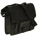 vidaXL Laptoptasche Echtleder Schwarz