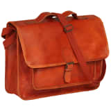 vidaXL Laptoptasche Echtleder Orangebraun
