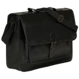 vidaXL Laptoptasche Echtleder Schwarz