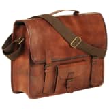 vidaXL Laptoptasche Echtleder Braun