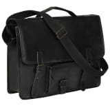vidaXL Laptoptasche Echtleder Schwarz