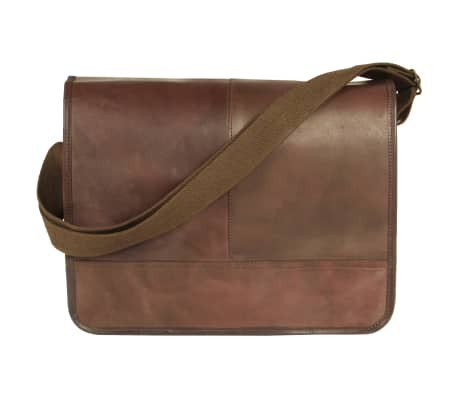 vidaXL Messenger Bag Real Leather Brown