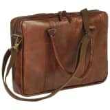 vidaXL Laptoptasche mit Reißverschluss Echtleder Braun