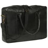 vidaXL Laptoptasche mit Reißverschluss Echtleder Schwarz