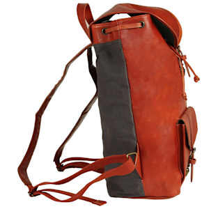 vidaXL Kuprinė, gelsvai rudos spalvos, tikra oda