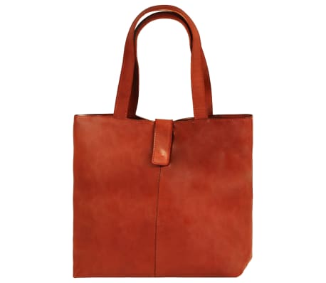 vidaXL Ladies' Shopper Bag Real Leather Tan