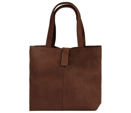 vidaXL Sac à provisions pour dames Cuir véritable Marron