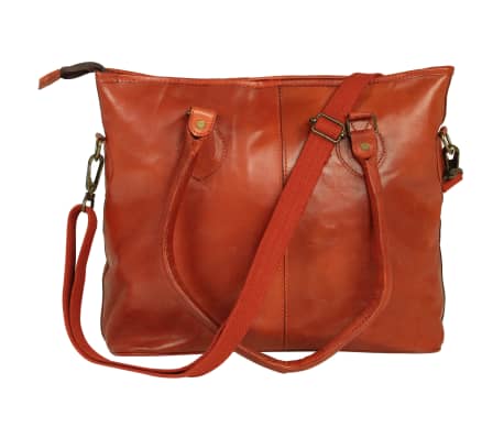 vidaXL Ladies' Shopper Bag Real Leather Tan