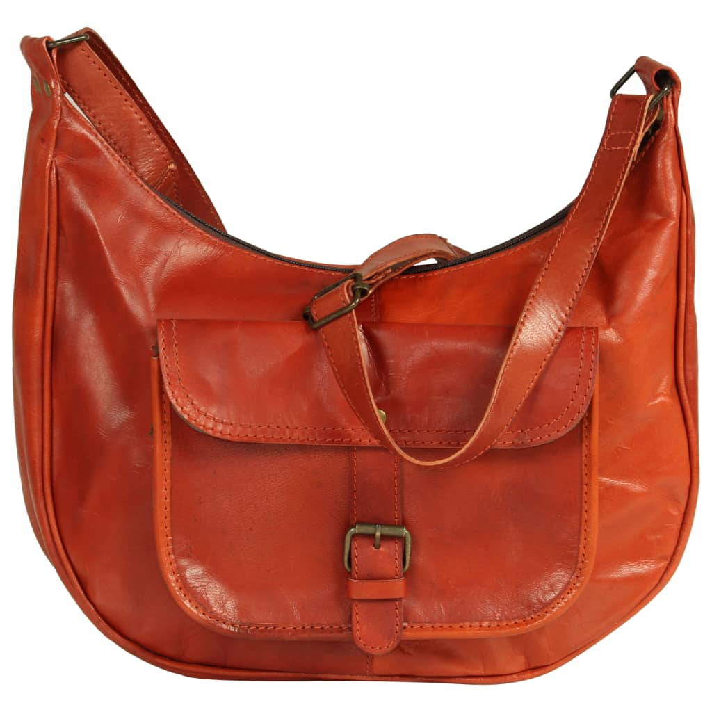 vidaXL Ladies' Handbag Real Leather Tan
